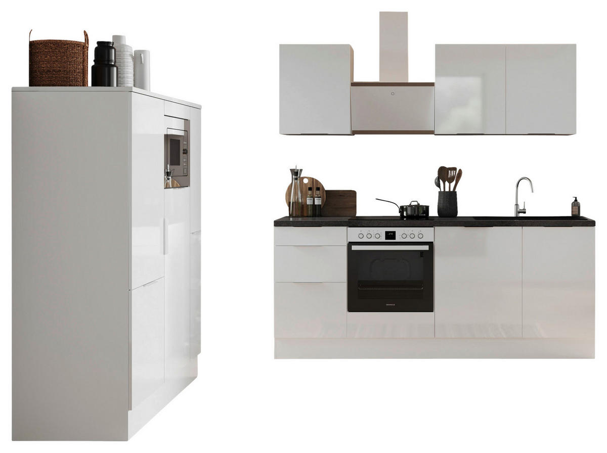 Elisabeth B/H/T: Küchenblock kaufen Respekta 370x225x60 cm weiß bei POCO ca. online ▷ Hochglanz