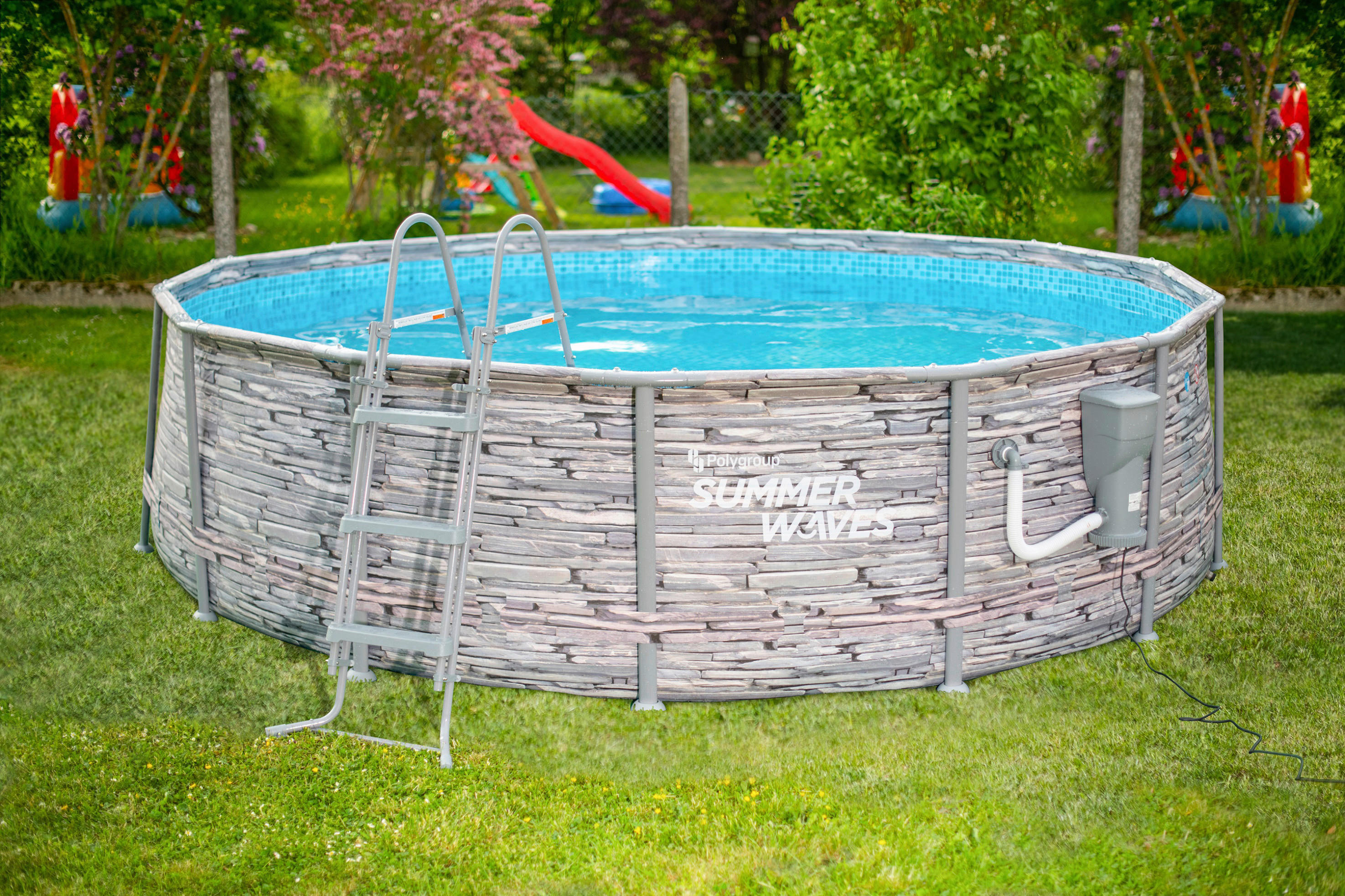 Summer Waves Poolset Elite H/D: ca. 107x427 cm Elite - grau (427,00/107,00cm) - Summer Waves