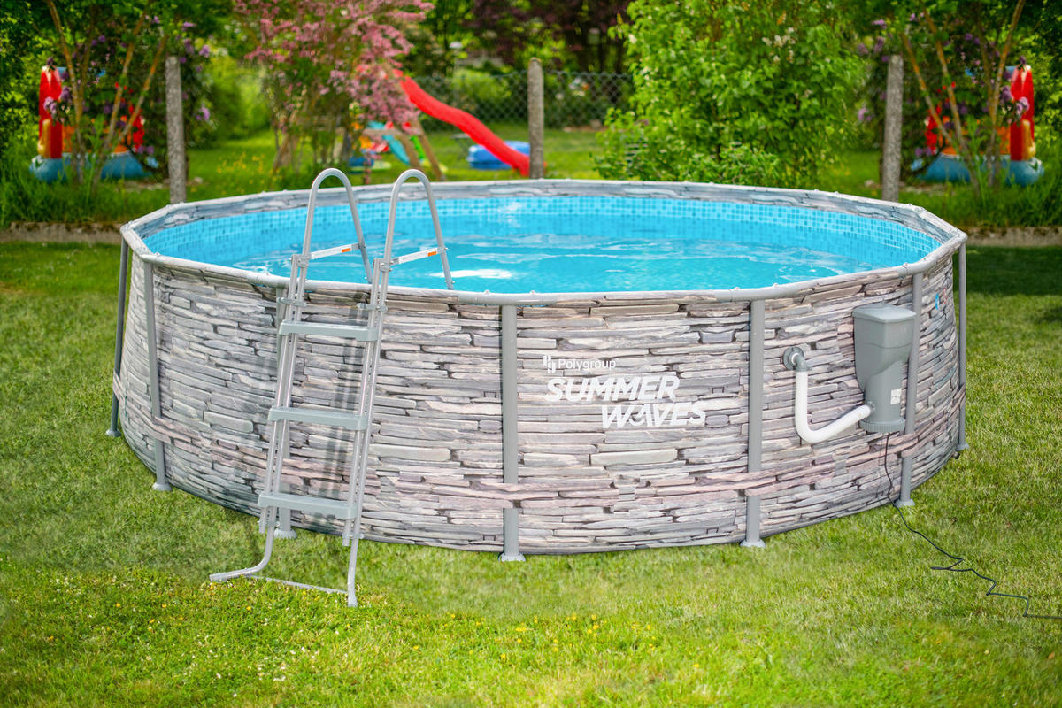 Summer Waves Poolset Elite H/D: ca. 107x427 cm Elite - grau (427,00/107,00cm) - Summer Waves