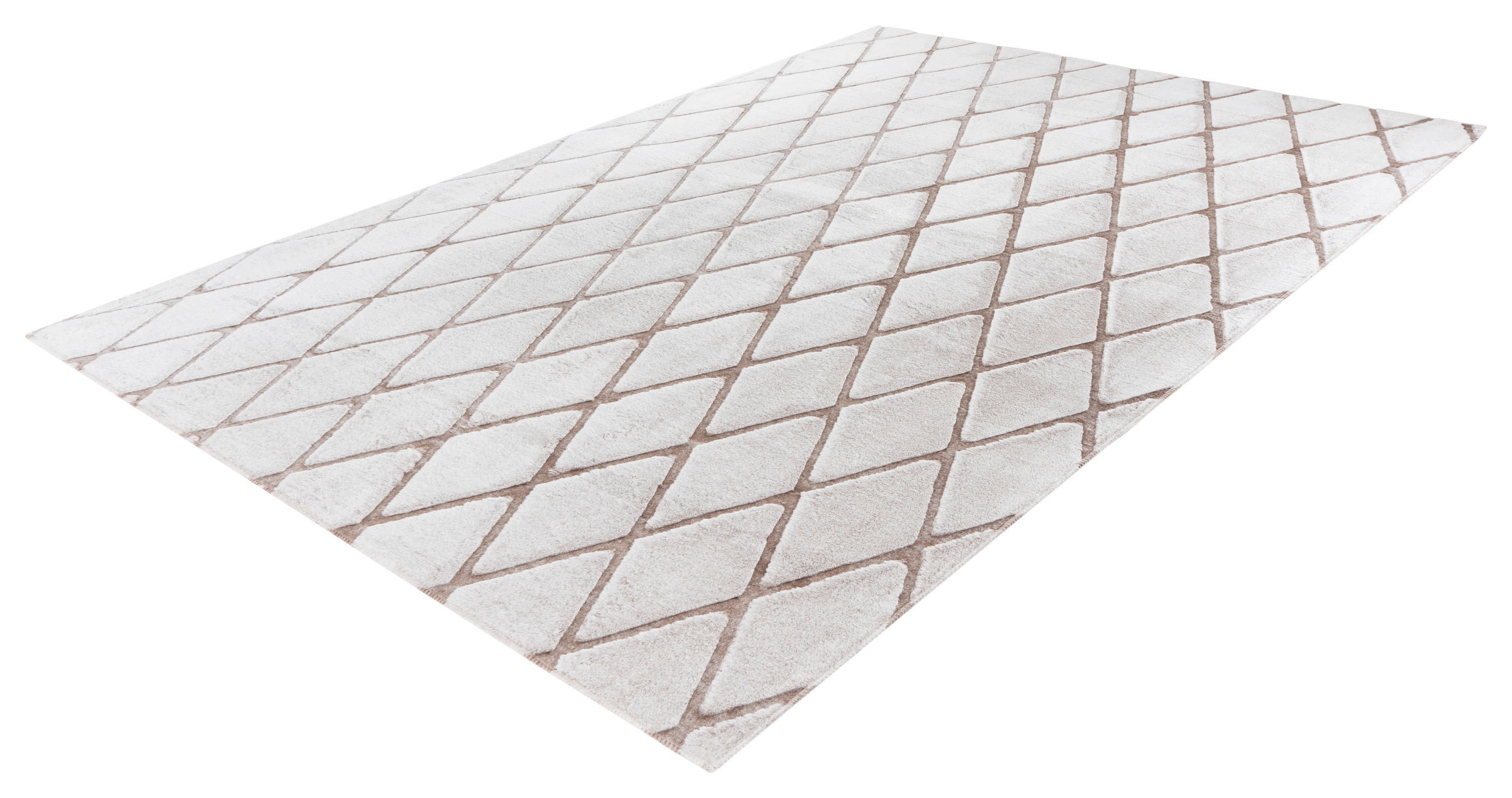 360Living Teppich Vivica taupe B/L: ca. 80x150 cm Vivica - weiß/taupe (80,00/150,00cm) - 360Living