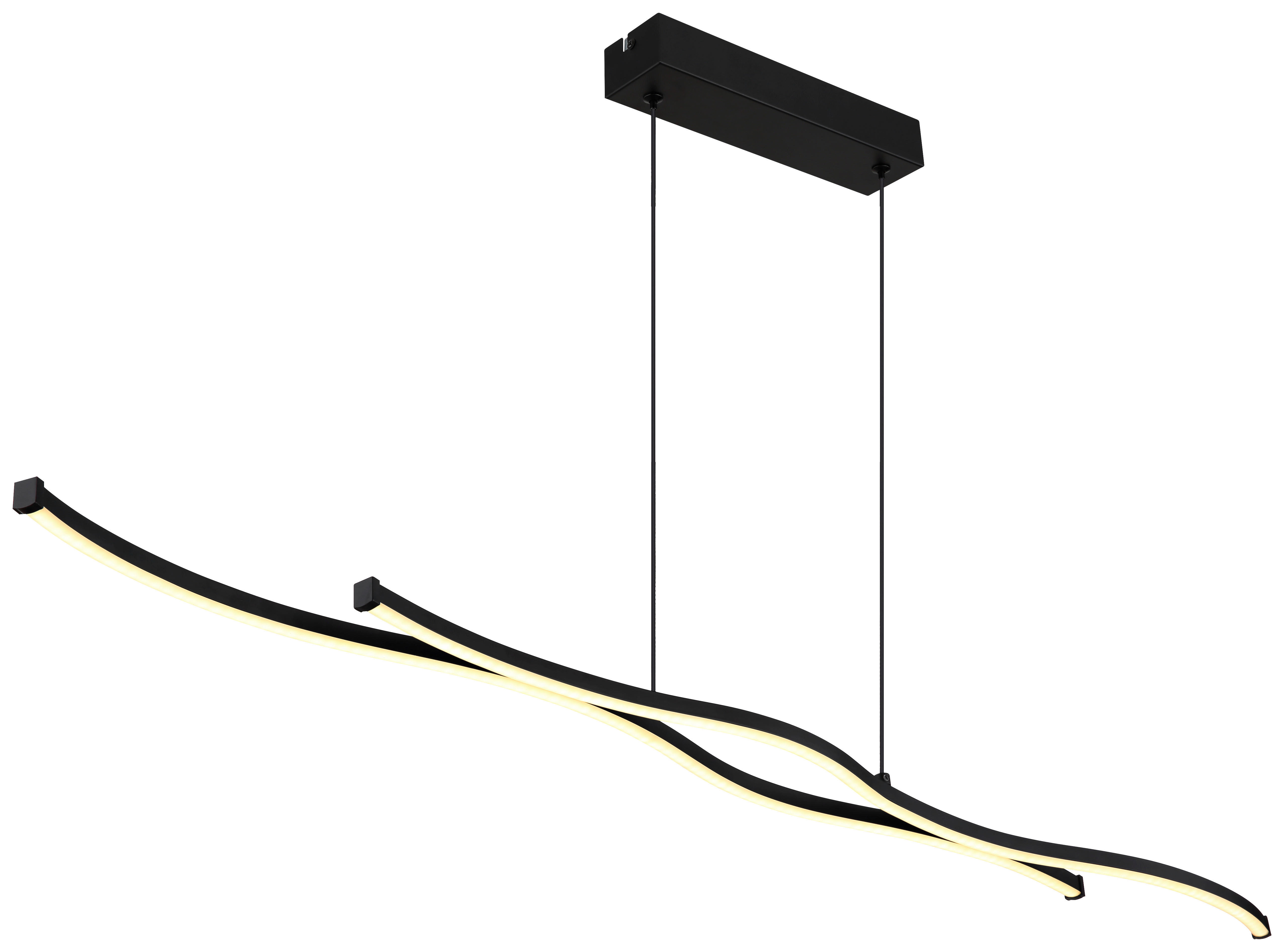 GLOBO LED-Pendelleuchte schwarz Aluminium Metall B/H/T: ca. 8,6x120x110,4 cm 1.0 Brennstellen BOYD - schwarz (8,60/120,00/110,40cm) - GLOBO