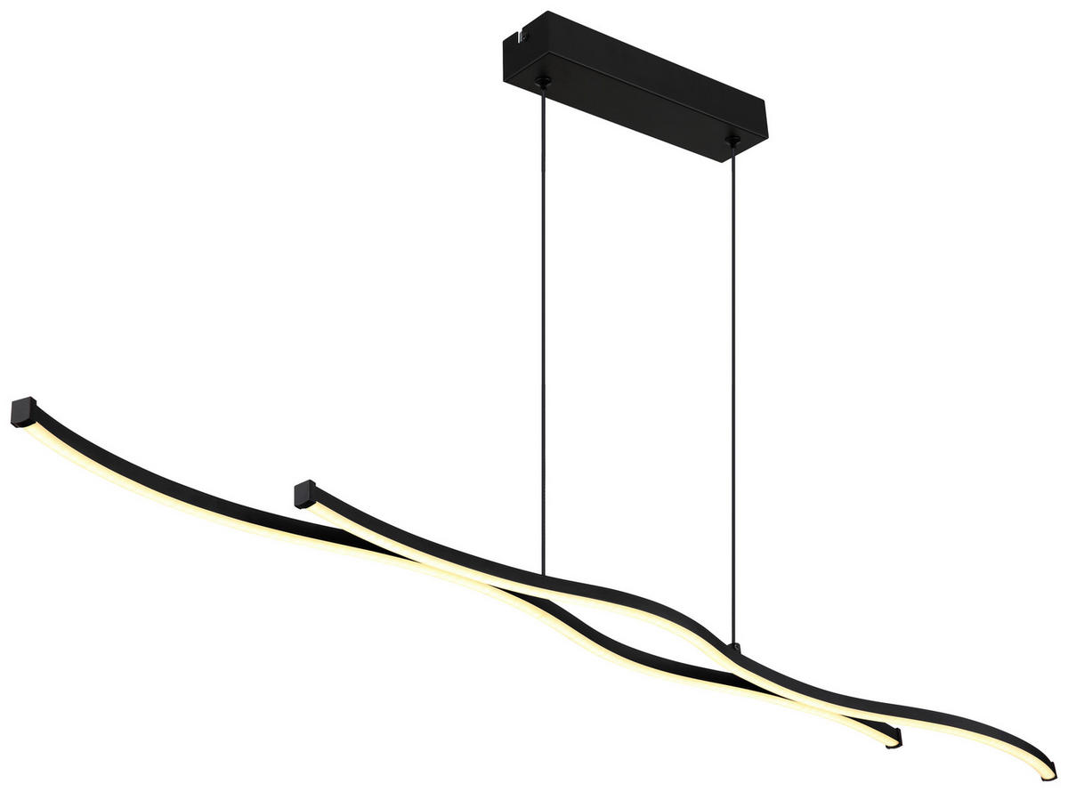 GLOBO LED-Pendelleuchte schwarz Aluminium Metall B/H/T: ca. 8,6x120x110,4 cm 1.0 Brennstellen BOYD - schwarz (8,60/120,00/110,40cm) - GLOBO