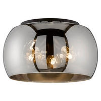 Fischer & Honsel Deckenleuchte 21304 Rauch schwarz Metall Glas H/D: ca. 22x40 cm E27 3 Brennstellen Dima - schwarz/Rauch (40,00/22,00cm) - Fischer & Honsel