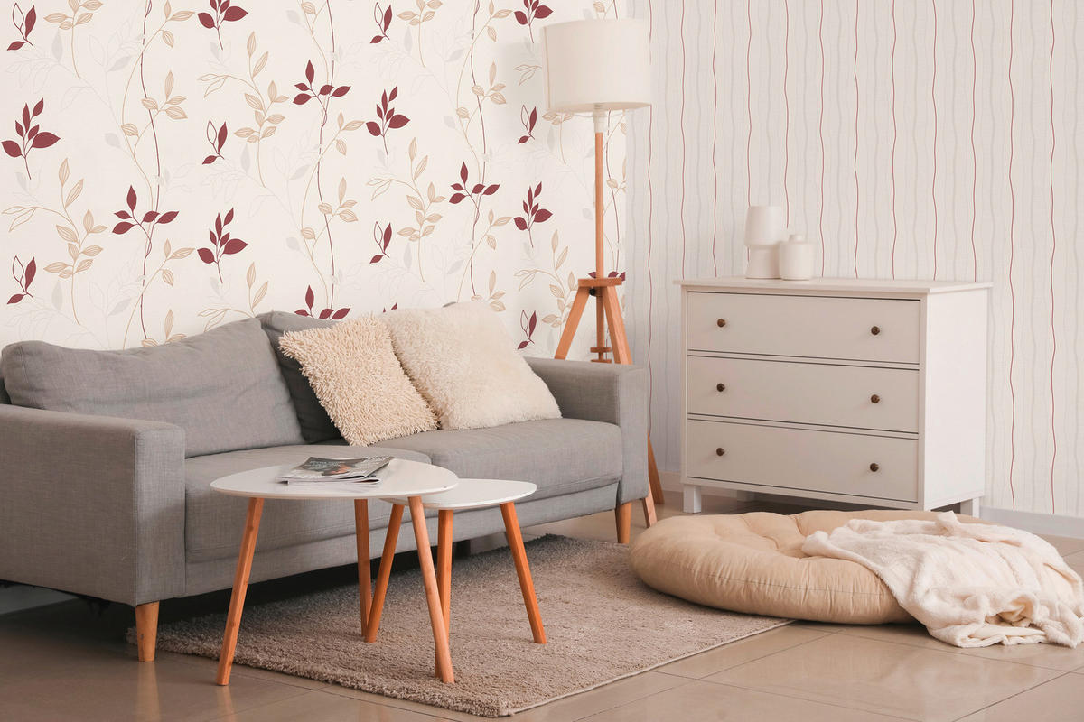 A.S.Creation Vliestapete rot beige B/H/D: ca. 53x1005x9,6 cm Vliestapete - beige/rot (9,60/1005,00cm) - A.S.Creation