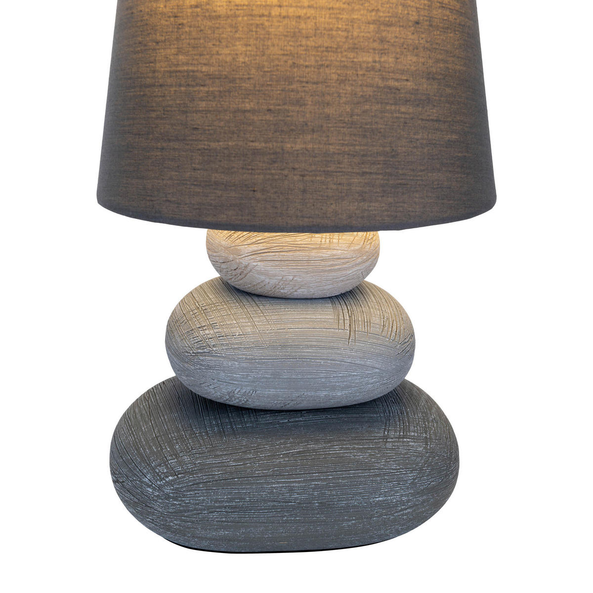 Näve Leuchten Tischleuchte 3045216 grau Keramik B/H/T: ca. 16x31x16 cm E14 1 Brennstellen Stoney - grau (16,00/31,00/16,00cm) - Näve Leuchten