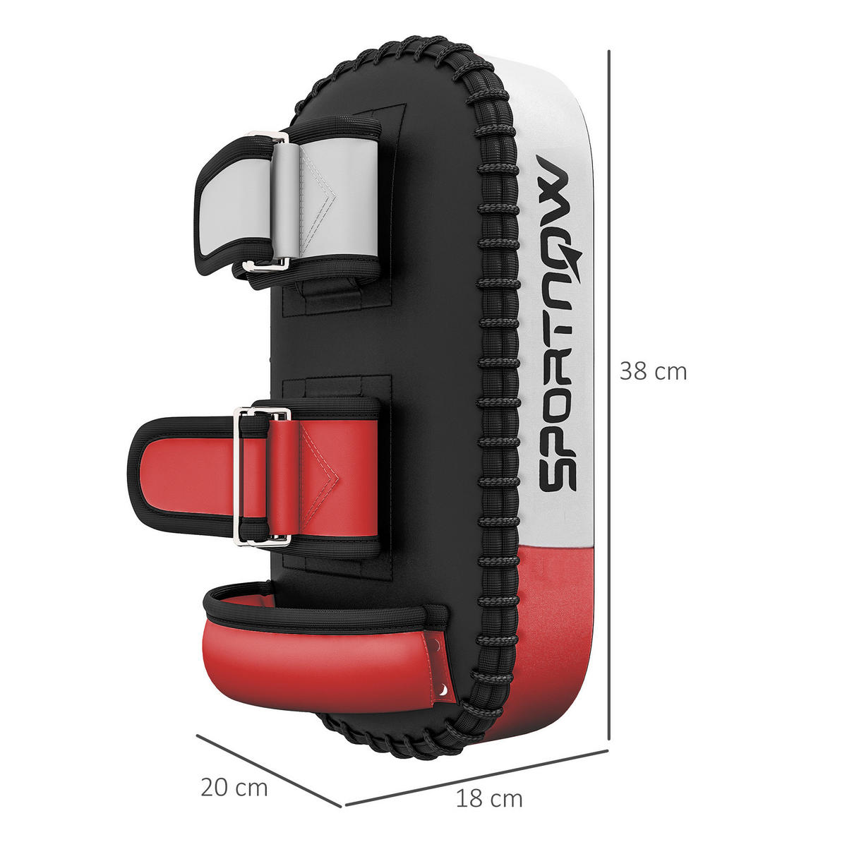 SPORTNOW Fitness-Zubehör schwarz Kunstleder B/H/L: ca. 20x38x18 cm Schlagpolster - schwarz (18,00/20,00/38,00cm) - SPORTNOW