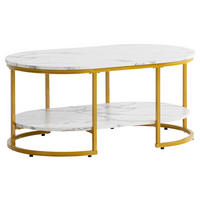 Couchtisch weiß Marmor Optik B/H/T: ca. 100x45x60 cm Couchtisch - weiß (100,00/45,00/60,00cm) - Wohnling