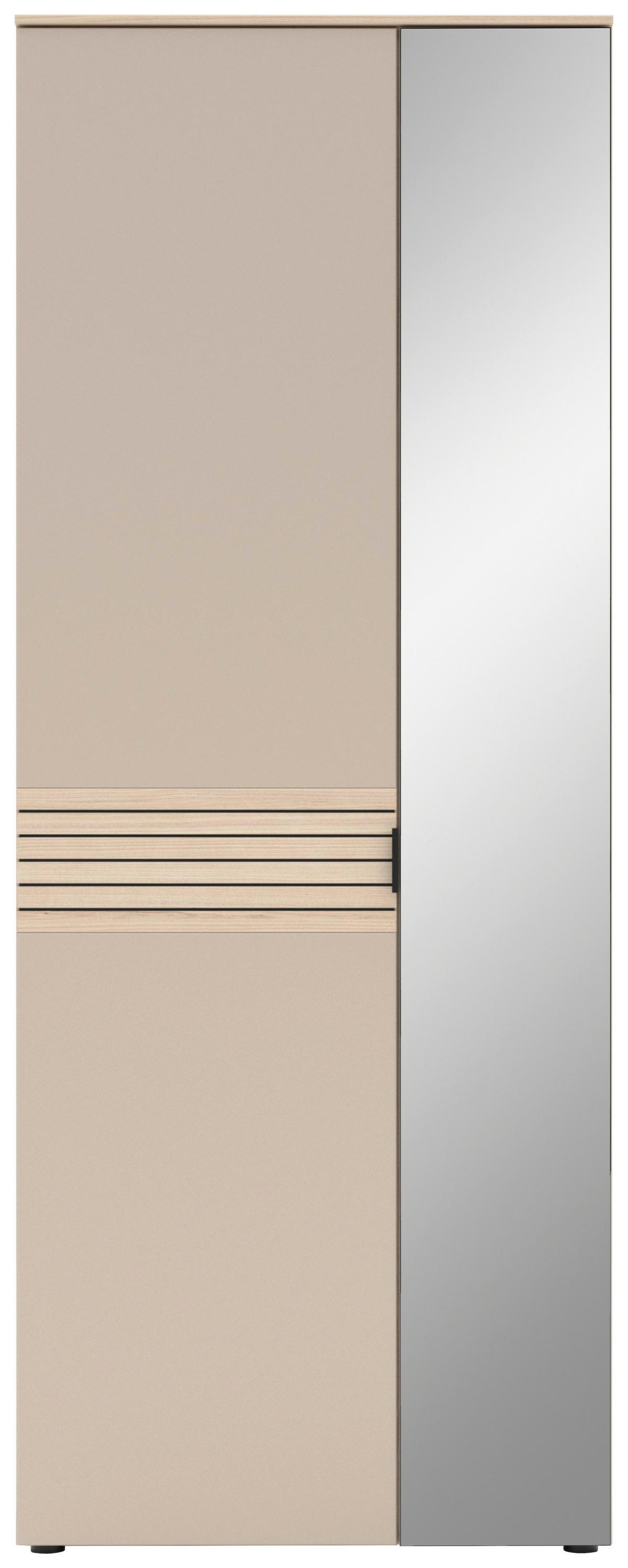 Garderobenschrank Ina Kaschmirgrau Eiche Natura Nachbildung B/H/T: ca. 78x202x38 cm Ina - Eiche/Kaschmirgrau (78,00/202,00/38,00cm)
