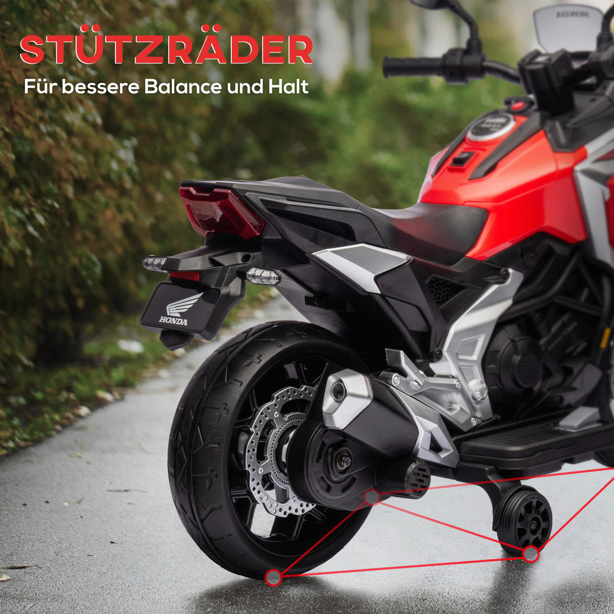 AIYAPLAY Kinder-Elektromotorrad rot B/H/L: ca. 46x75x107 cm Kinder-Elektromotorrad - rot (107,00/46,00/75,00cm) - AIYAPLAY