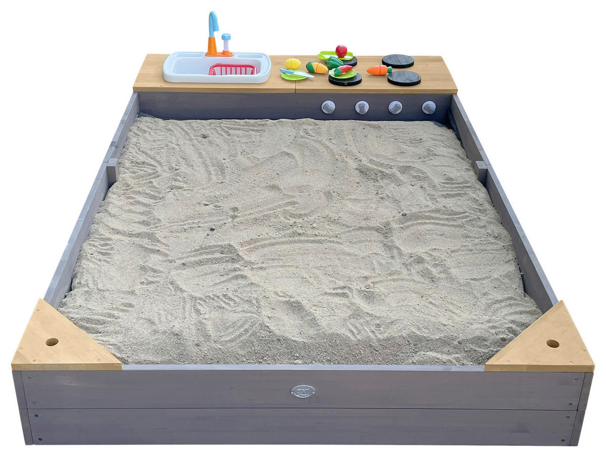 AXI Sandkasten Kelly grau B/H/L: ca. 115x22x180 cm Kelly - braun/grau (180,00/115,00/22,00cm) - AXI