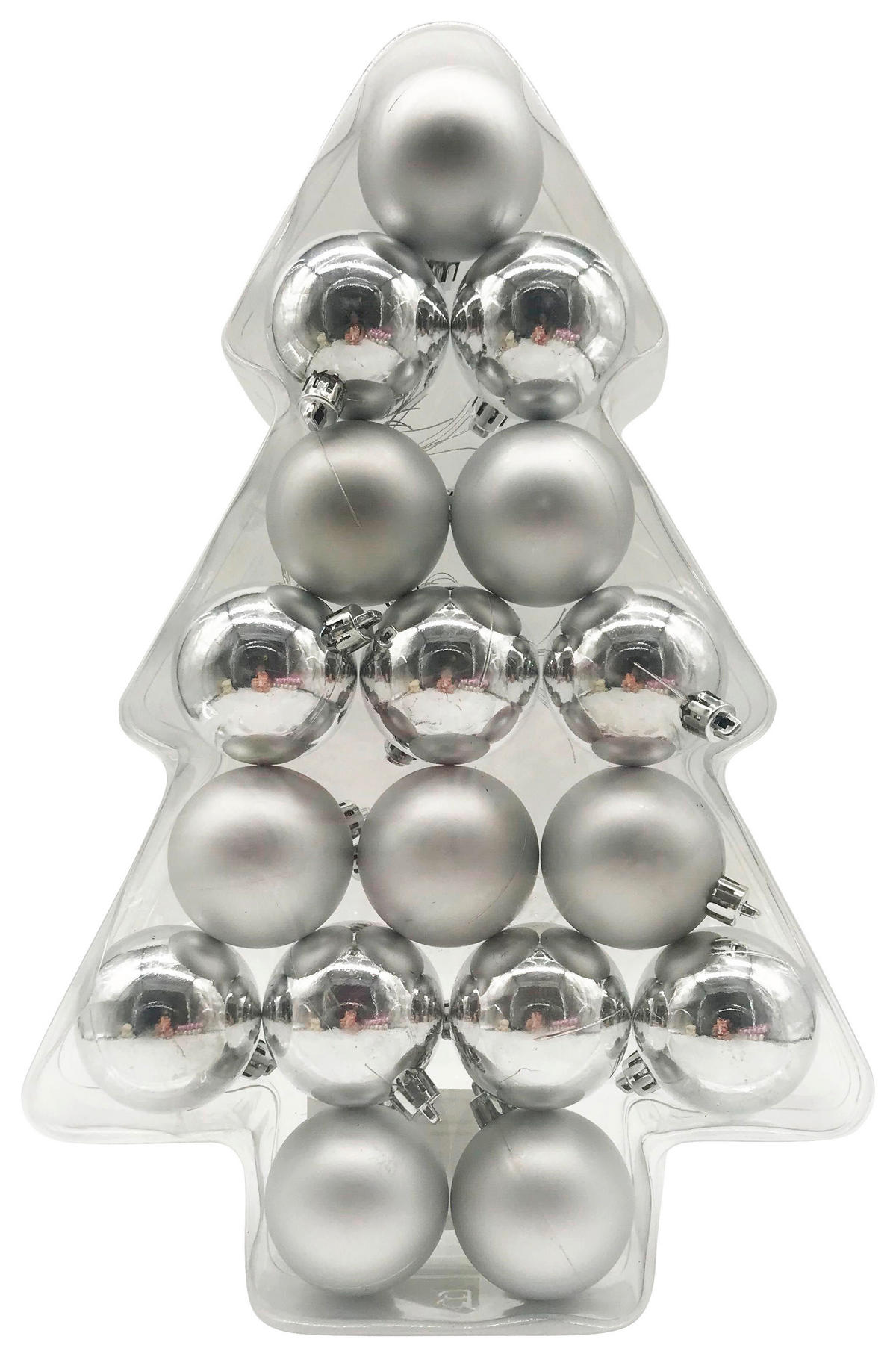 POCOline Weihnachtskugel silber B/H/L: ca. 5x5x5 cm Weihnachtskugeln_17tlg. - silber (5,00/5,00/5,00cm) - POCOline