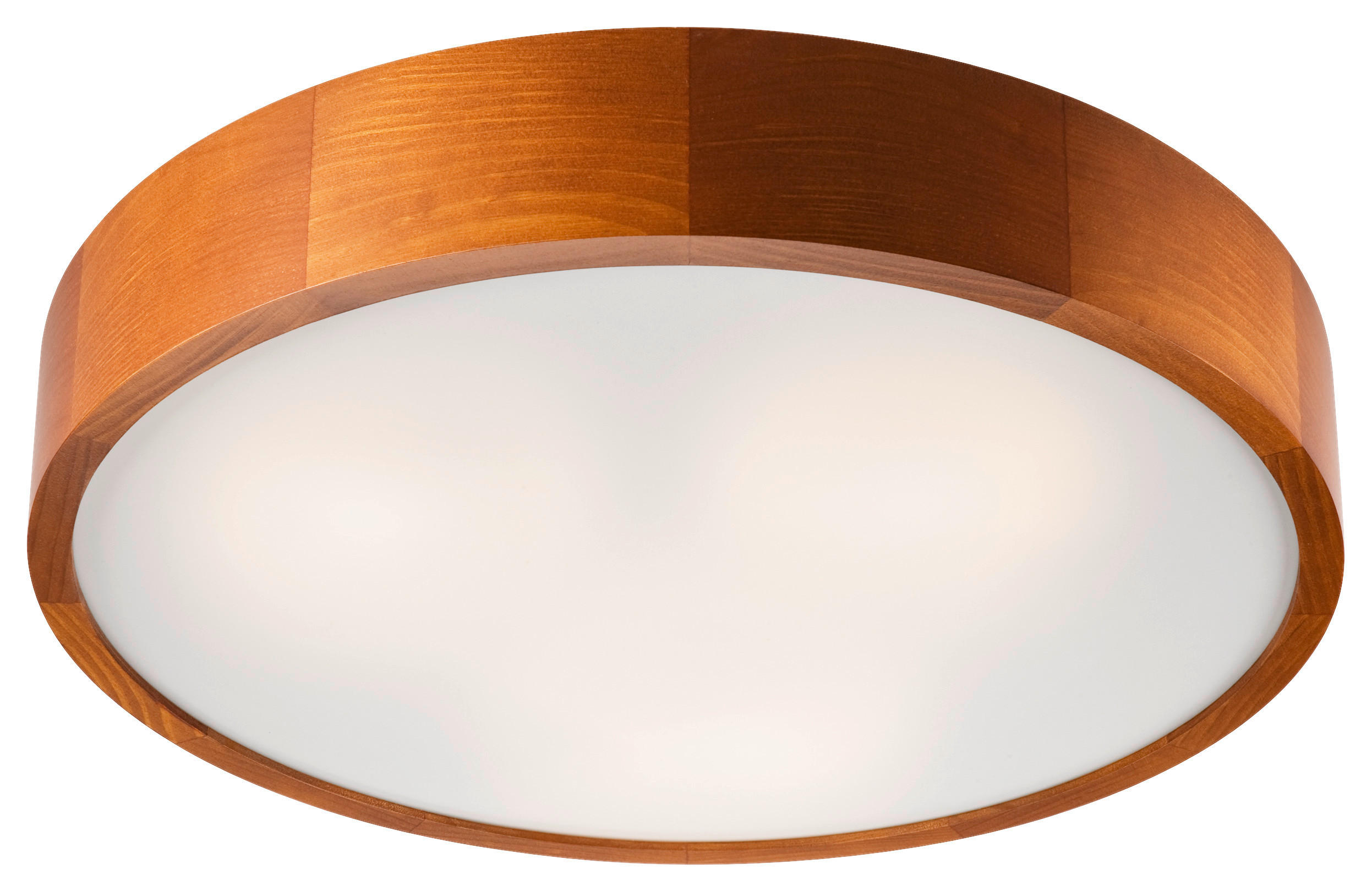 Lamkur Deckenleuchte rustikal Holz Glas B/H/L: ca. 48,5x12x48,5 cm 3 Brennstellen Eveline - rustikal (48,50/48,50/12,00cm) - Lamkur