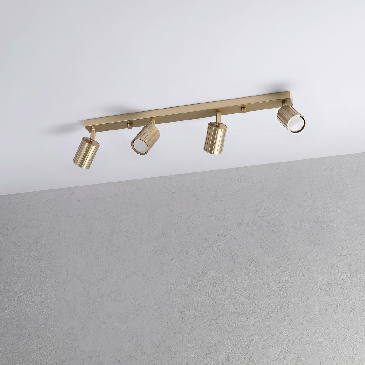 Lamkur Strahler gold Stahl B/H/L: ca. 6,5x16,5x81 cm 4 Brennstellen Prisma - gold (81,00/6,50/16,50cm) - Lamkur