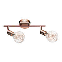 SPOT Light Spotbalken 2507213 Kupfer klar Metall Glas B/H/T: ca. 32x23x14 cm G9 2 Brennstellen Bulbs - klar/Kupfer (32,00/23,00/14,00cm) - SPOT Light
