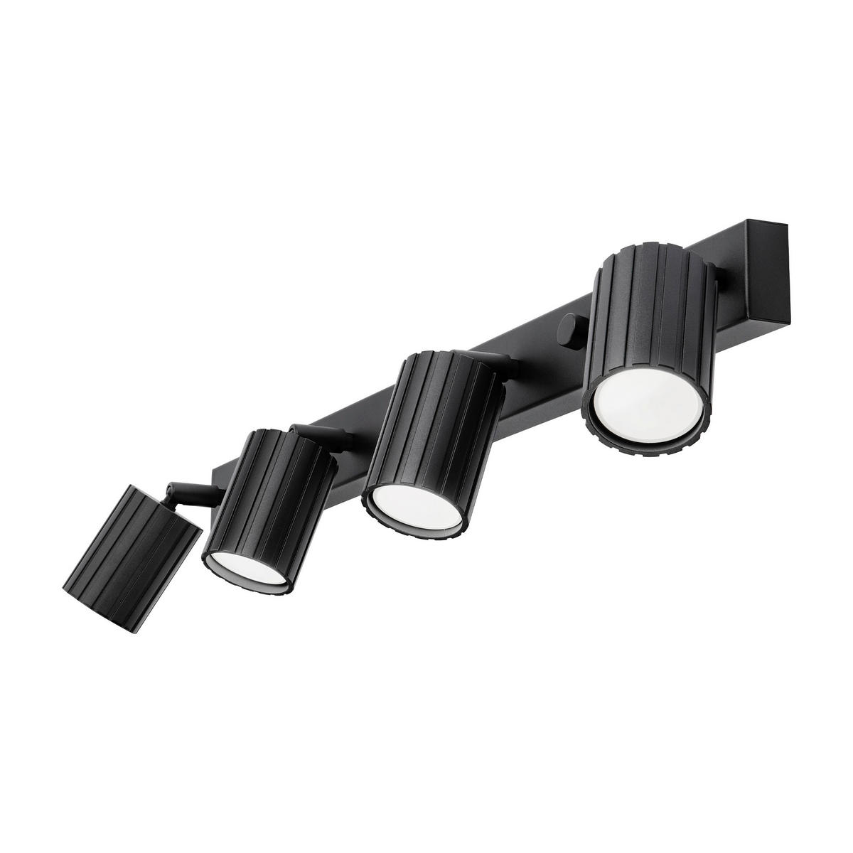 Lamkur Strahler schwarz Stahl B/H/L: ca. 6,5x16,5x81 cm 4 Brennstellen Prisma - schwarz (81,00/6,50/16,50cm) - Lamkur