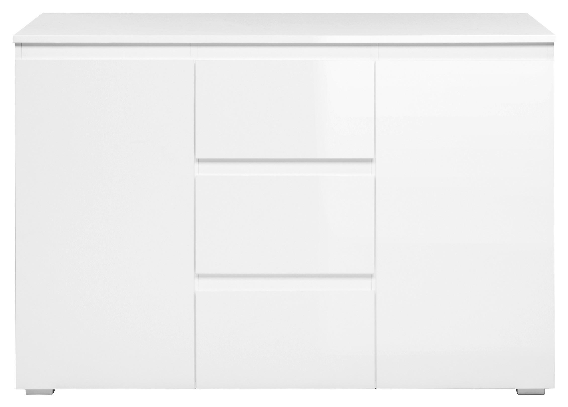 Kommode Capetown weiß glänzend weiß B/H/T: ca. 120x81x40 cm Capetown - weiß (120,00/81,00/40,00cm)