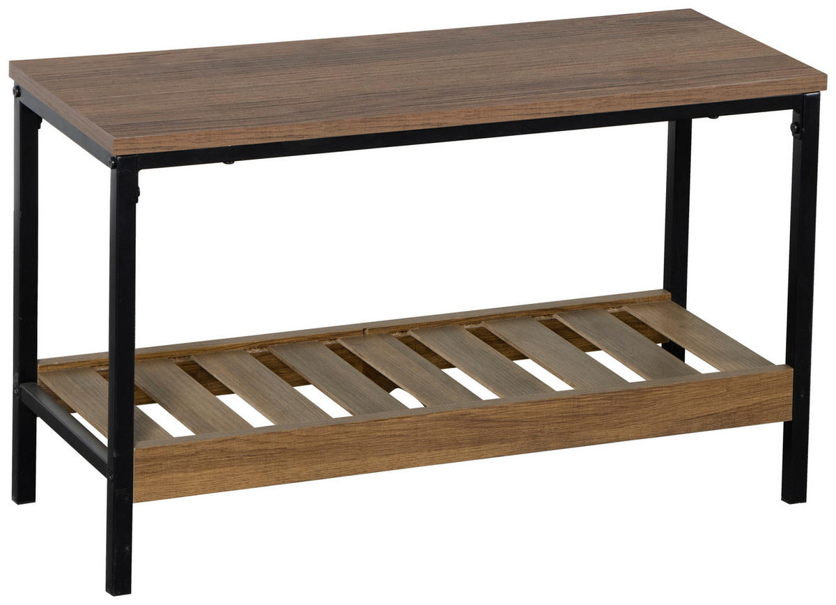 Schuhregal Elwin schwarz Eiche Nachbildung B/H/T: ca. 70x42x26 cm Elwin - Eiche/schwarz (70,00/42,00/26,00cm)