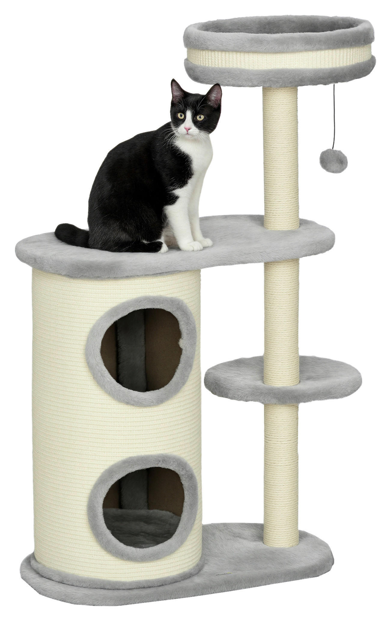 PawHut Kratzbaum grau Spanplatte B/H/L: ca. 35x100x59 cm Kratzbaum - grau (59,00/35,00/100,00cm) - PawHut