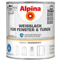 Alpina Weißlack für Türen & Fenster weiß seidenmatt ca. 2 l für Türen & Fenster - weiß (2,00l) - alpina