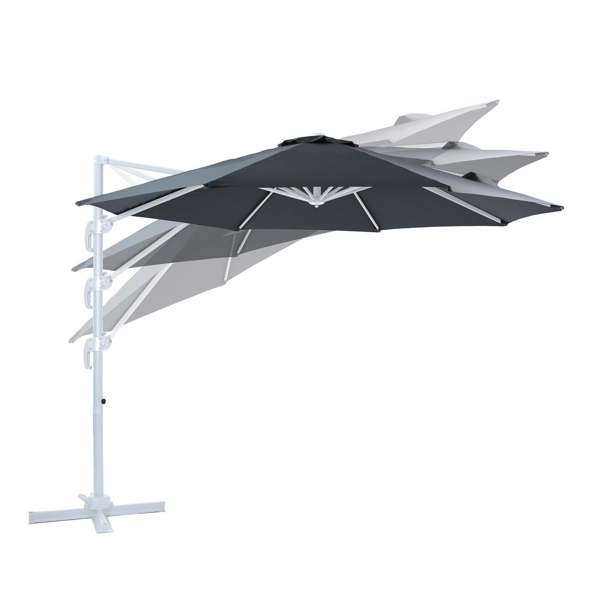 AXI Outdoor Living Ampelschirm Marisol grau Metall B/H/L: ca. 300x235x300 cm Marisol - weiß/grau (300,00/300,00/235,00cm) - AXI Outdoor Living