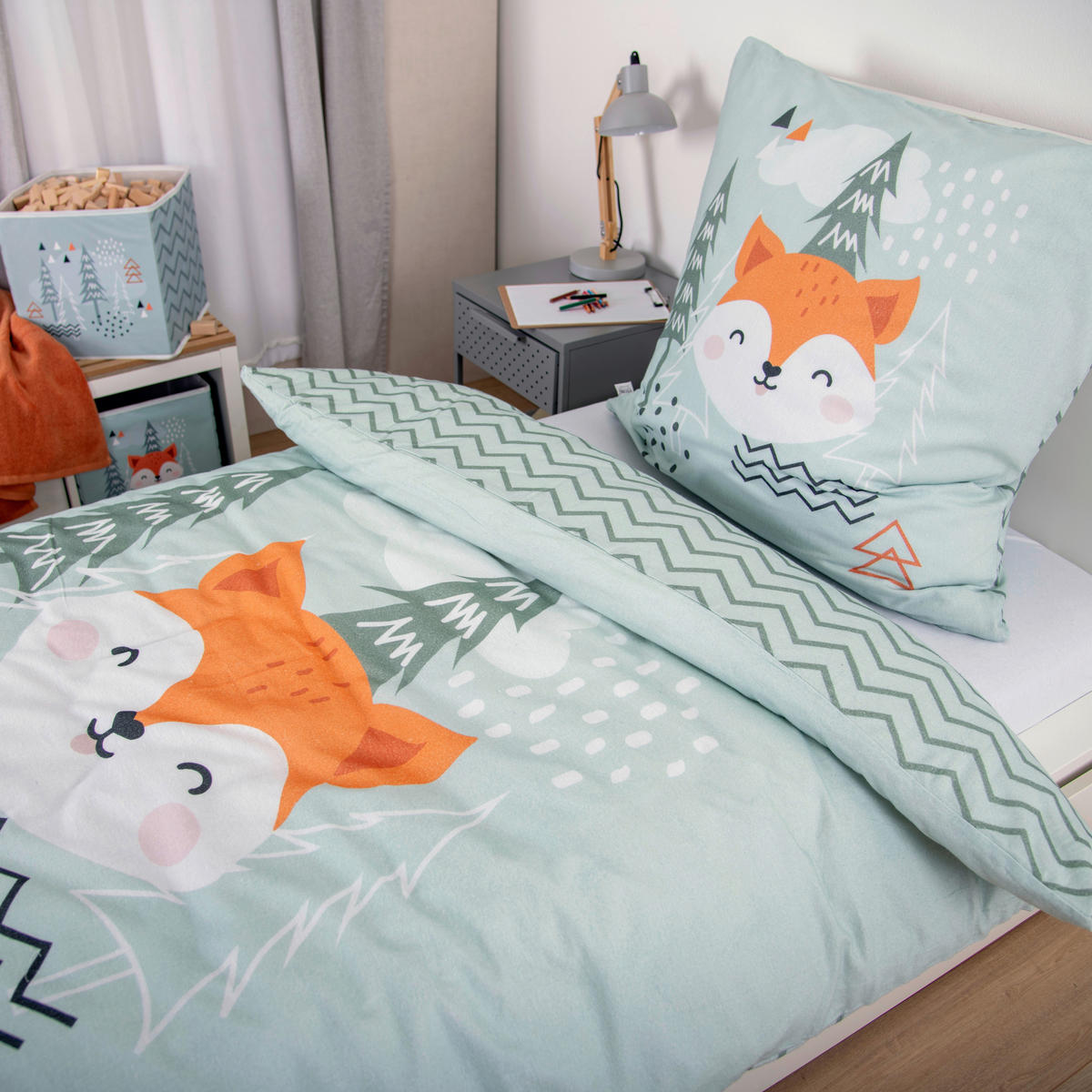 Baumwoll Bettwäsche Nordic Forest grün Baumwolle Nordic Forest - grün - Young Collection