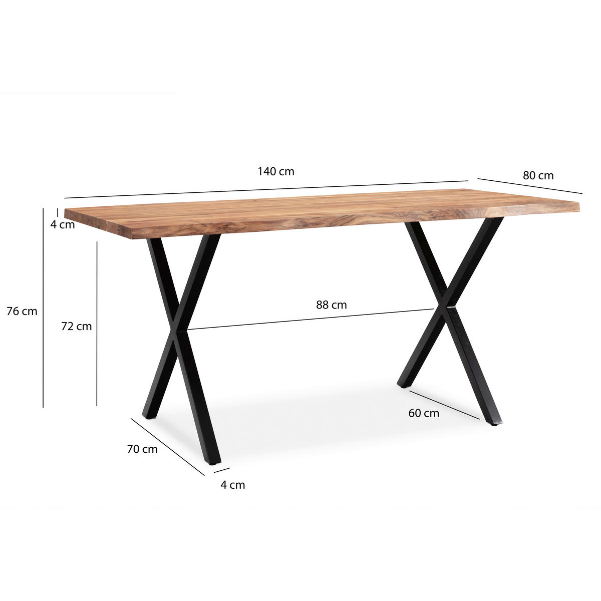 Schreibtisch B/H/T: ca. 140x76x80 cm Schreibtisch - (140,00/76,00/80,00cm) - Wohnling