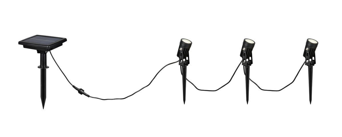 Solar-Gartenstrahler mattschwarz B: ca. 62 cm OBIDOS - mattschwarz (62,00cm) - Reality
