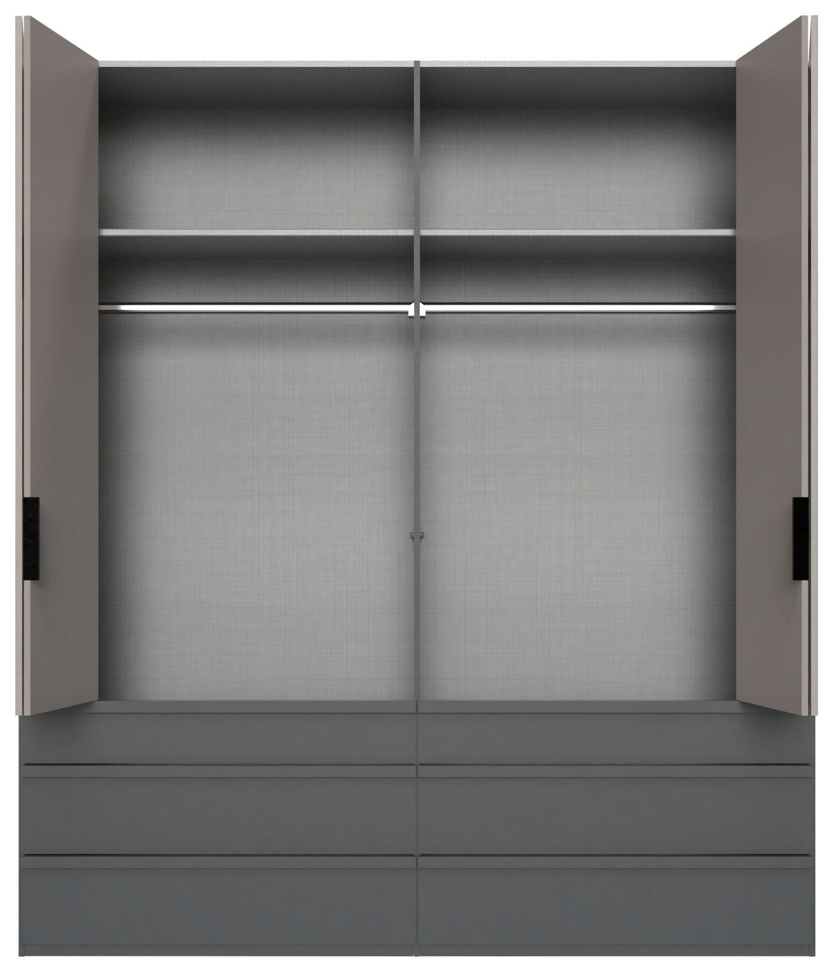 Sahara grau B/H/T: ca. 200x236x58 cm Oxford_Falttürenschrank G38 203 - Graphit/Sahara (200,00/236,00/58,00cm)