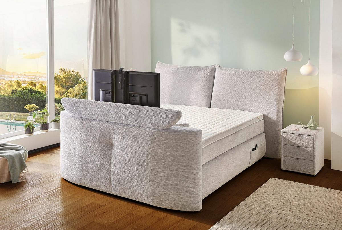 Boxspringbett  hellgrau Liegefläche B/L: ca. 180x200 cm Trailer_Mix_Boxspringbett - hellgrau (207,00/114,00/254,00cm)