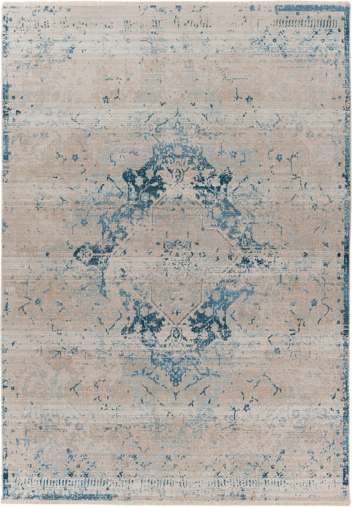 Kayoom Kurzflorteppich Milan 225 blau B/H/L: ca. 80x0,5x150 cm Milan 225 - blau (150,00/80,00/0,50cm) - Kayoom