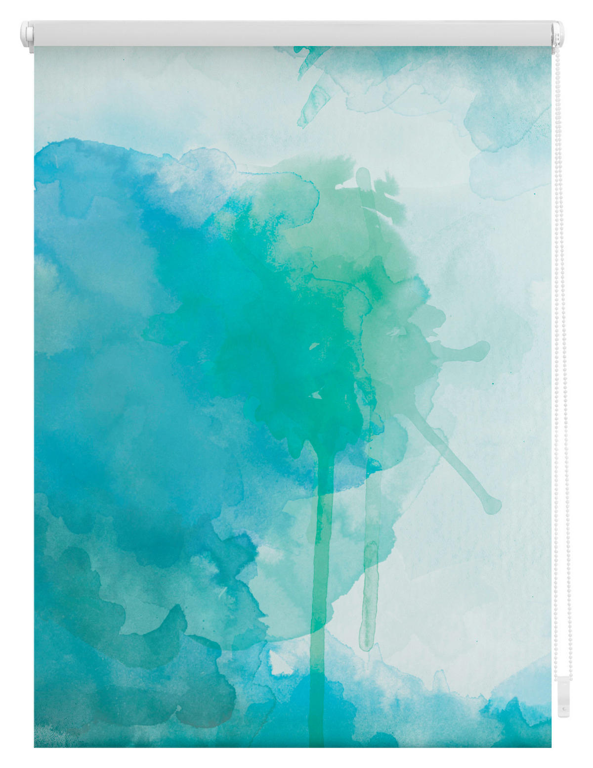 Verdunkelungsrollo Aquarell blau B/L: ca. 90x150 cm Aquarell - blau/grün (90,00/150,00cm) - LICHTBLICK