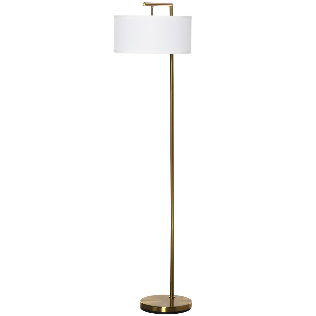 HOMCOM Stehleuchte weiß gold Stahl Leinen B/H/T: ca. 37x153x37 cm Stehleuchte B31-254 - gold/weiß (37,00/153,00/37,00cm) - HOMCOM