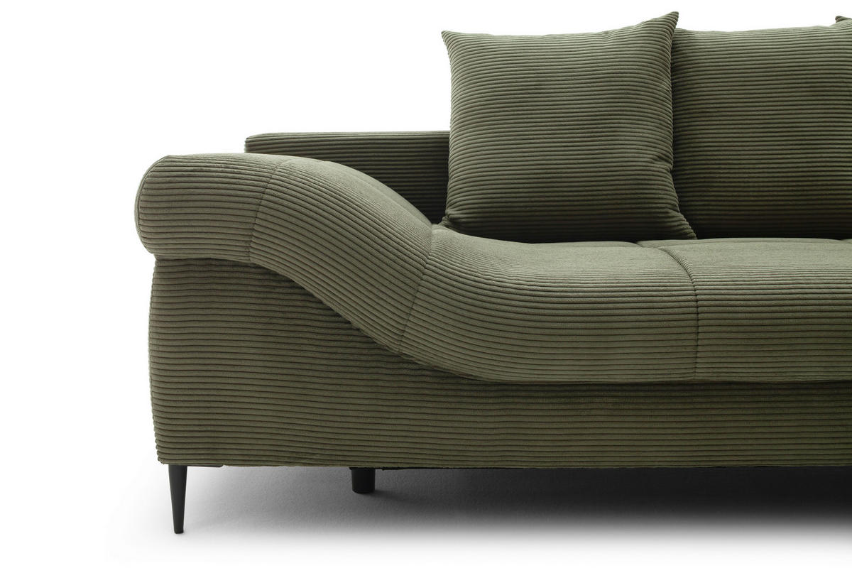 Ecksofa Oregon grün Microfaser B/H/T: ca. 299x92x205 cm Oregon - schwarz/grün (299,00/92,00/205,00cm)