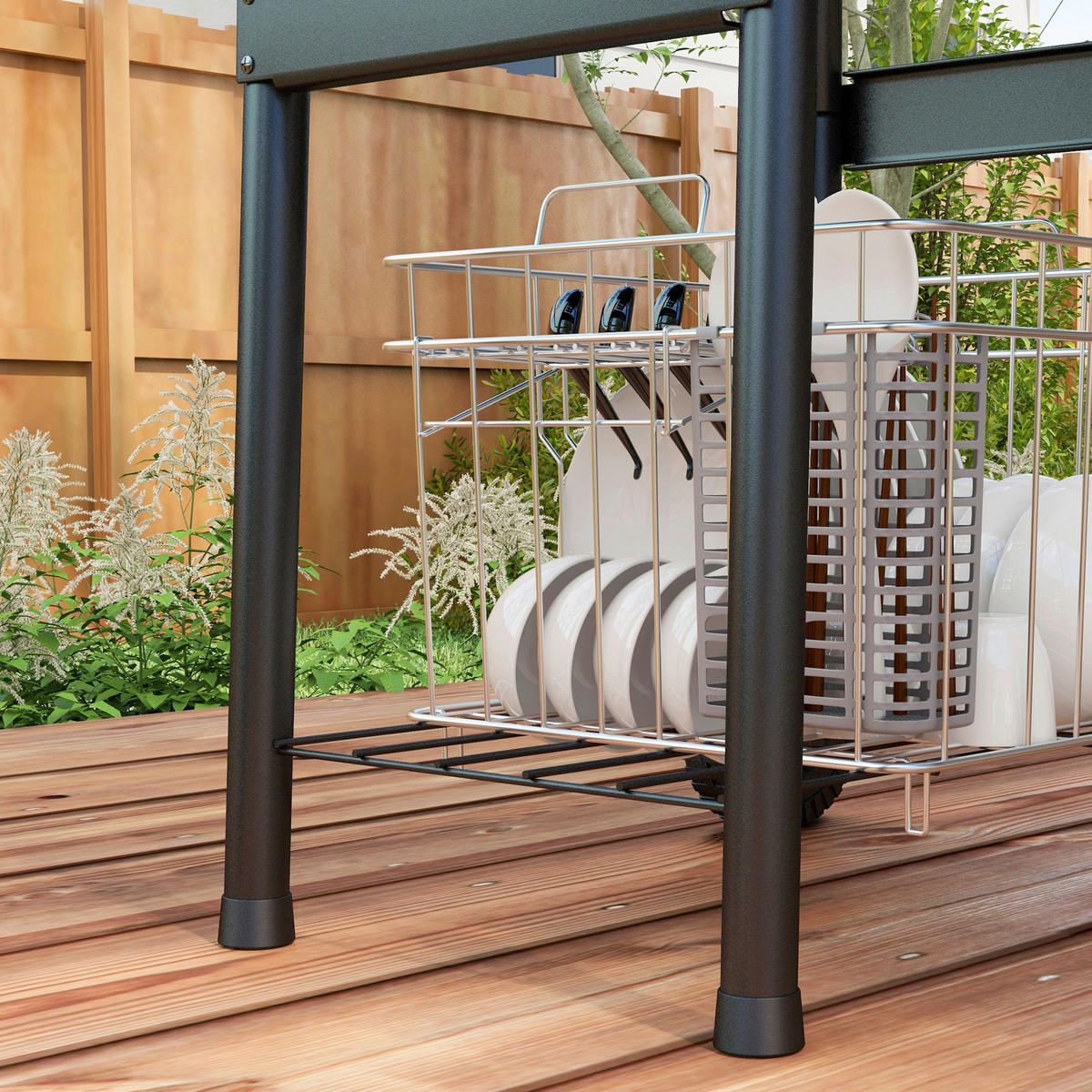 Outsunny Holzkohlegrill Metall B/H/L: ca. 46,5x115x83 cm Holzkohlegrill - schwarz (83,00/46,50/115,00cm) - Outsunny