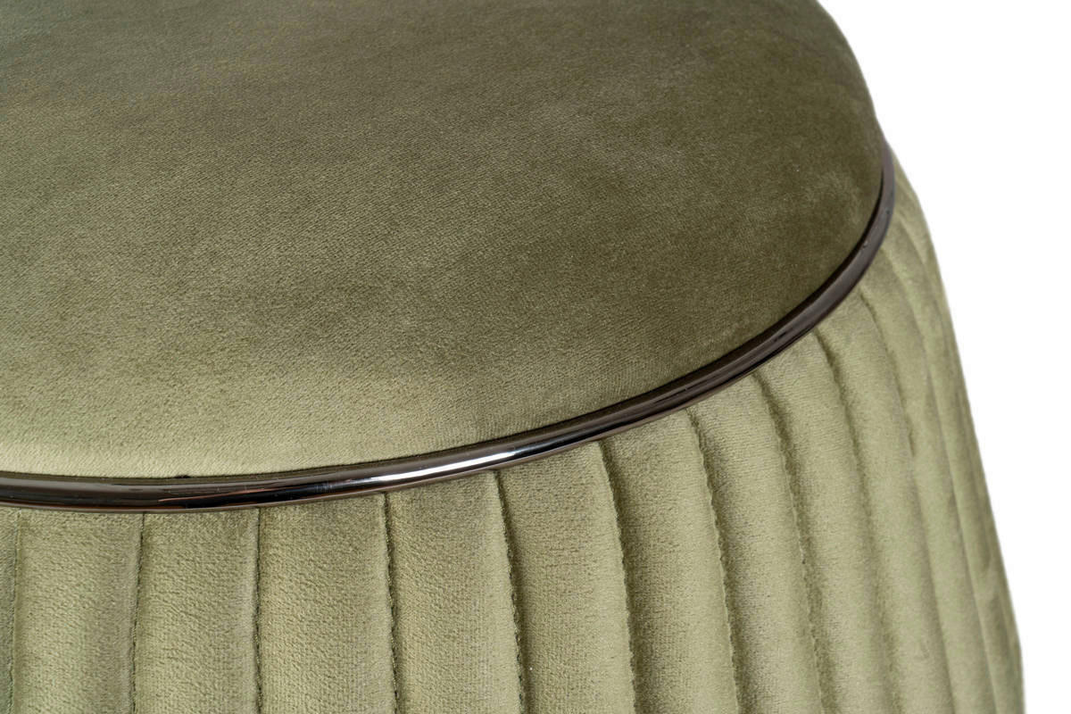 360 Living Hocker Doric 200 grün Graphit H/D: ca. 53x51,5 cm Doric 200 - Graphit/grün (51,50/53,00cm) - 360 Living