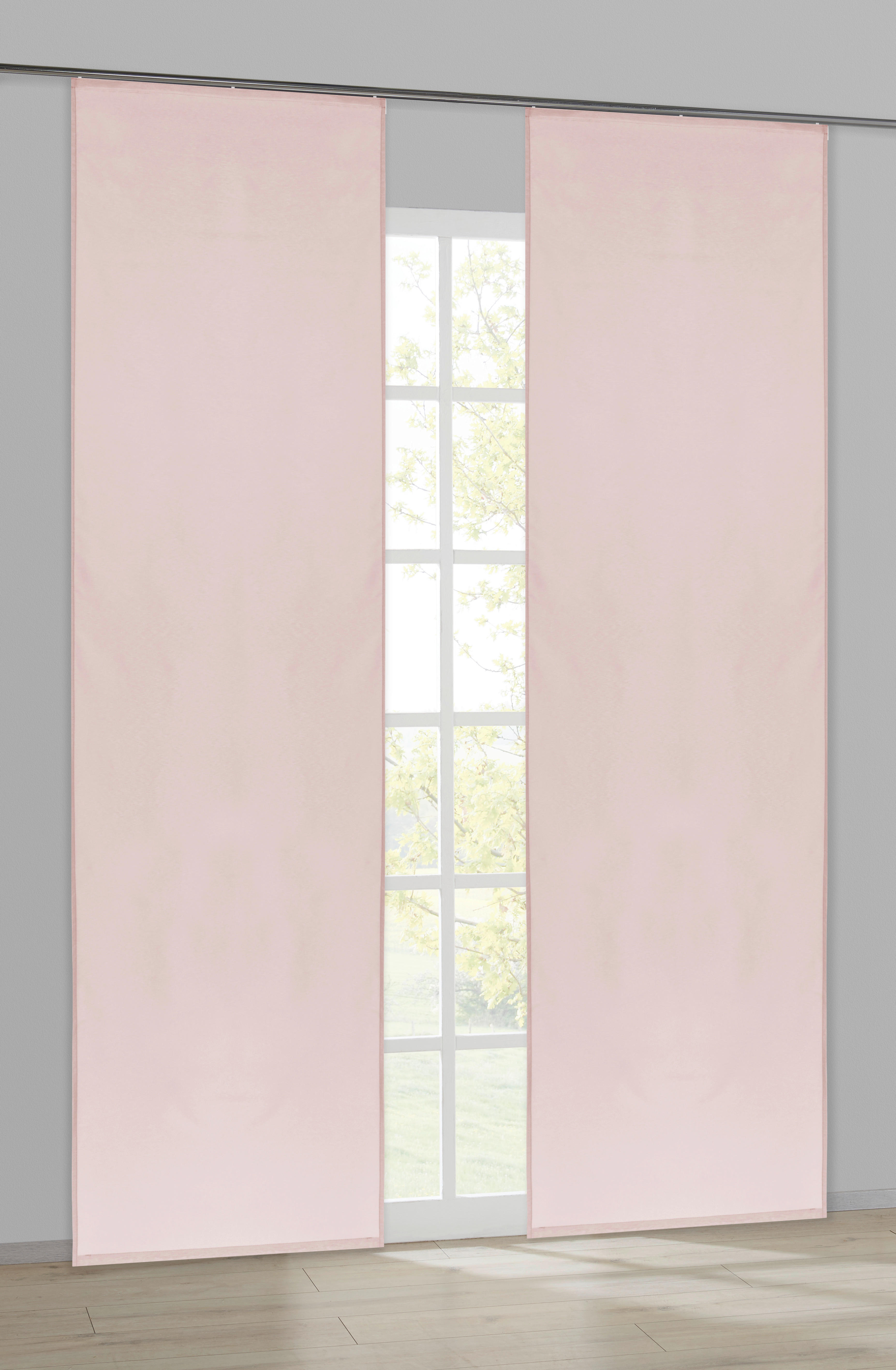 Schiebevorhang Pearl rosé B/L: ca. 60x245 cm