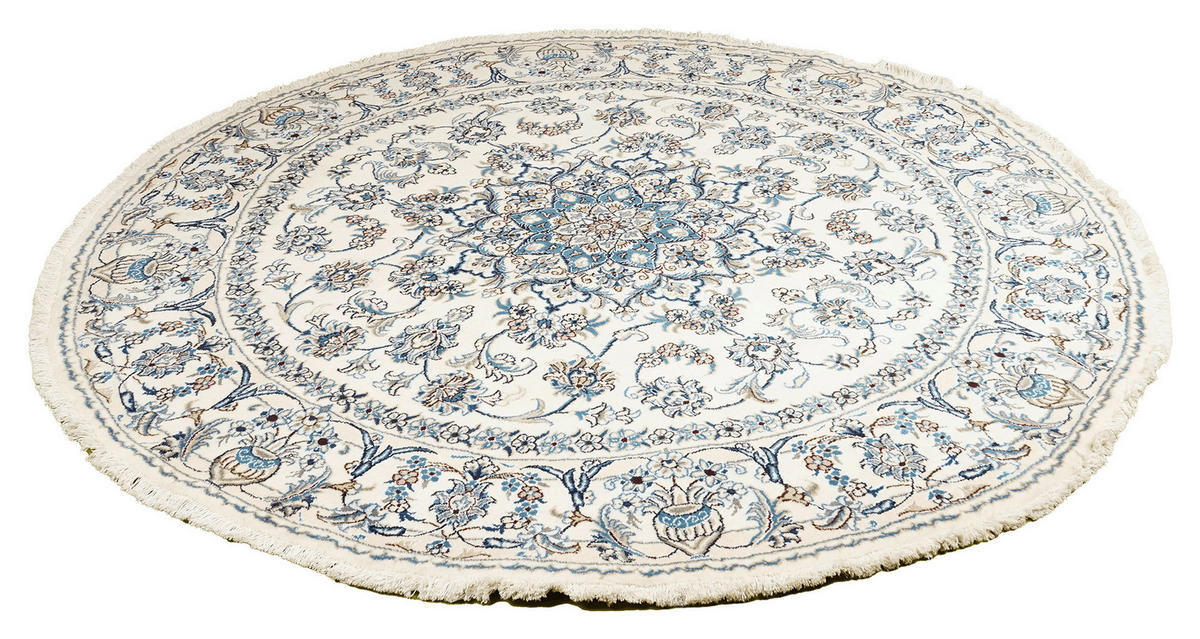 PersaTepp Teppich Nain beige B/L: ca. 198x198 cm Nain - beige/blau (198,00/198,00cm) - PersaTepp