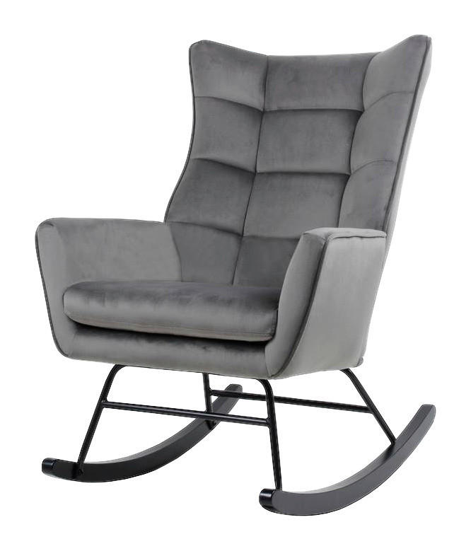 Schaukelstuhl Bryana 100 grau B/H/T: ca. 88x97x68 cm Bryana 100 - schwarz/grau (88,00/97,00/68,00cm) - 360 Living