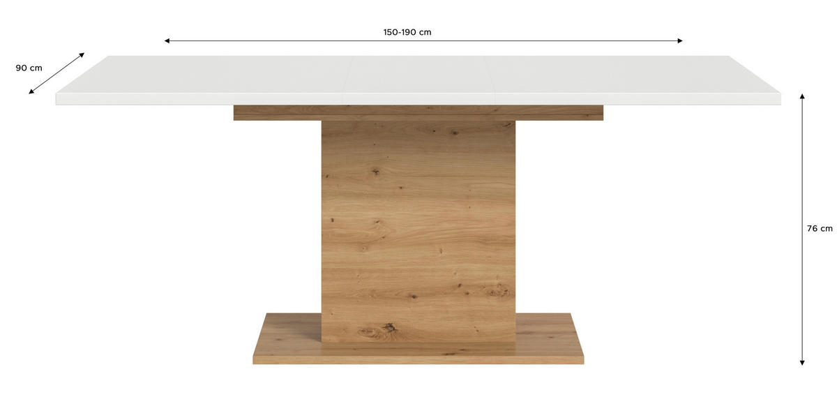 Esstisch MOTION weiß Artisan Nachbildung B/H/T: ca. 150x76x90 cm MOTION - weiß (150,00/76,00/90,00cm) - xonox.home