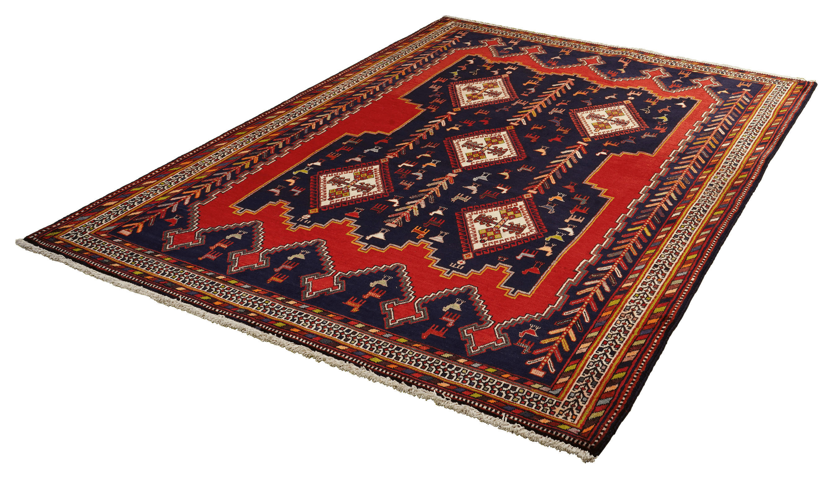 PersaTepp Teppich Afshar blau B/H/L: ca. 172x1x223 cm Afshar - blau/beige (223,00/172,00/1,00cm) - PersaTepp