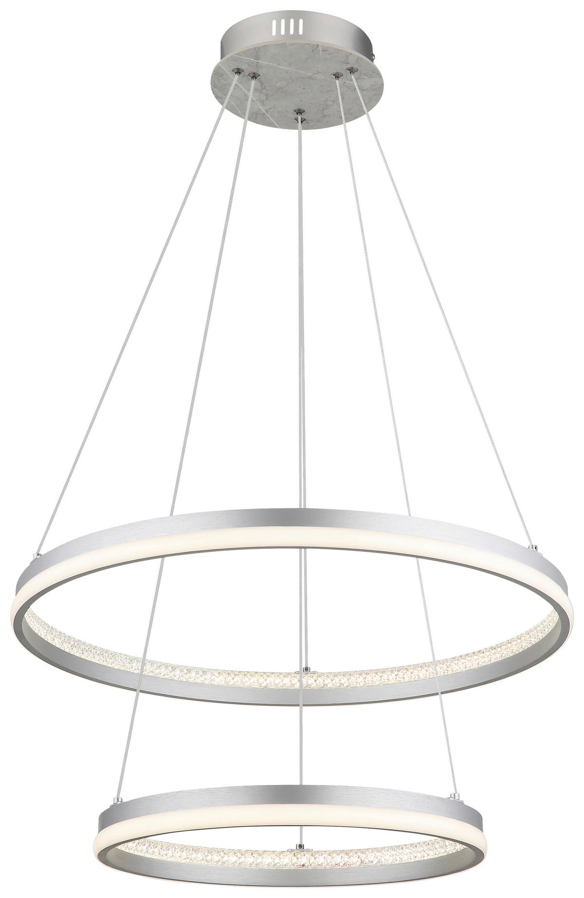 GLOBO LED-Pendelleuchte MARY 32000202 Opal klar silber Metall Kunststoff H/D: ca. 120x59,5 cm 1.0 Brennstellen MARY - klar/Opal (59,50/120,00cm) - GLOBO