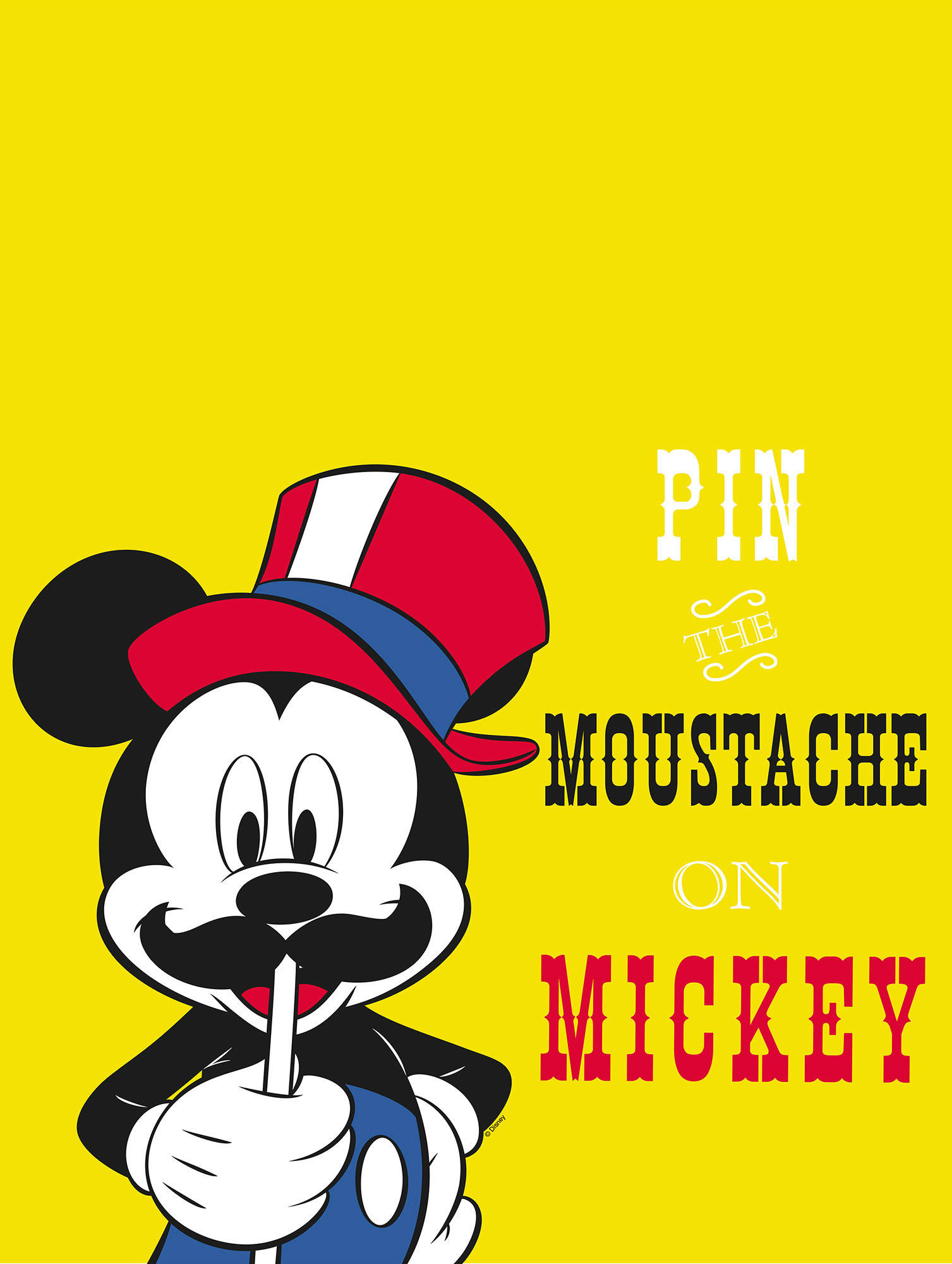 Komar Poster Mickey Mouse Moustache Disney B/L: ca. 30x40 cm günstig online kaufen