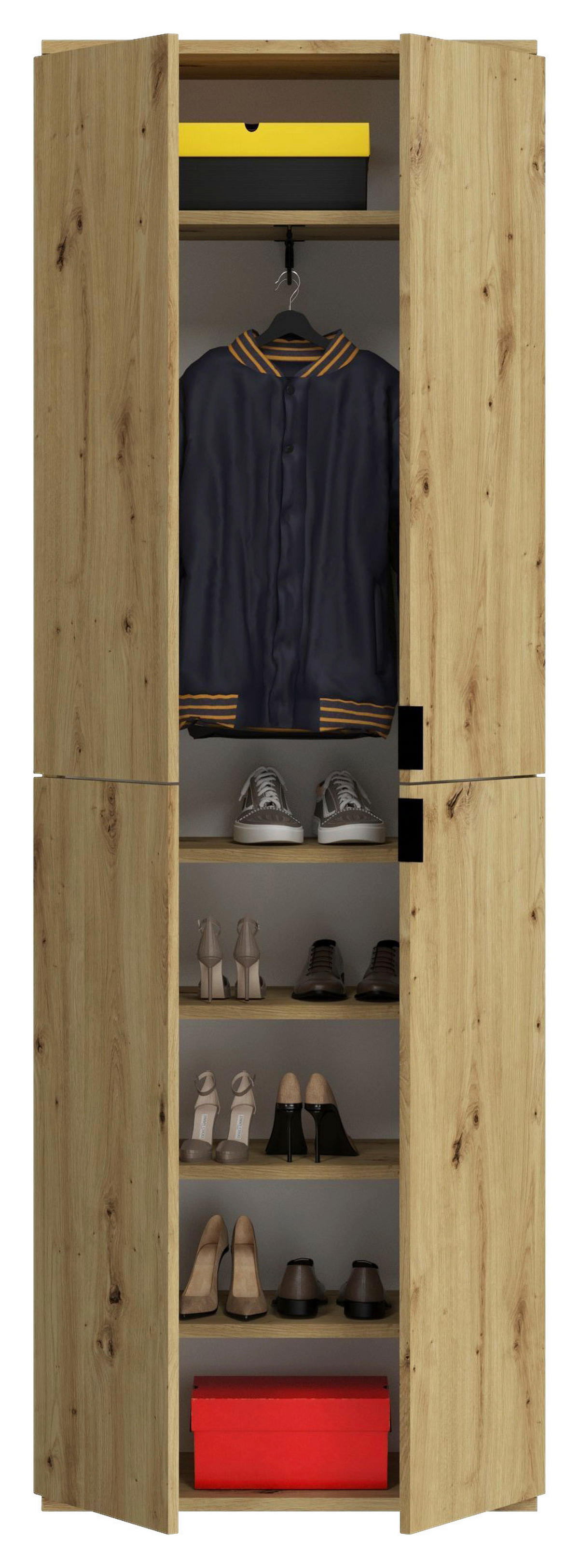 Garderobe PROJEKT Eiche Artisan Nachbildung Spiegel B/H/T: ca. 213x193x34 cm PROJEKT - Eiche (213,00/193,00/34,00cm) - xonox.home