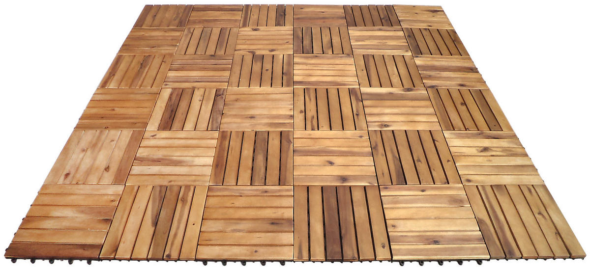 Terrassenfliese Akazie, 9 Stück im Paket braun B/L: ca. 30x30 cm Akazie, 9 Stück im Paket - braun (30,00/30,00/2,40cm)