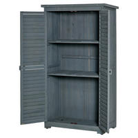 Outsunny Gartenschrank Gartenschrank - grau (87,00/46,50/160,00cm) - Outsunny