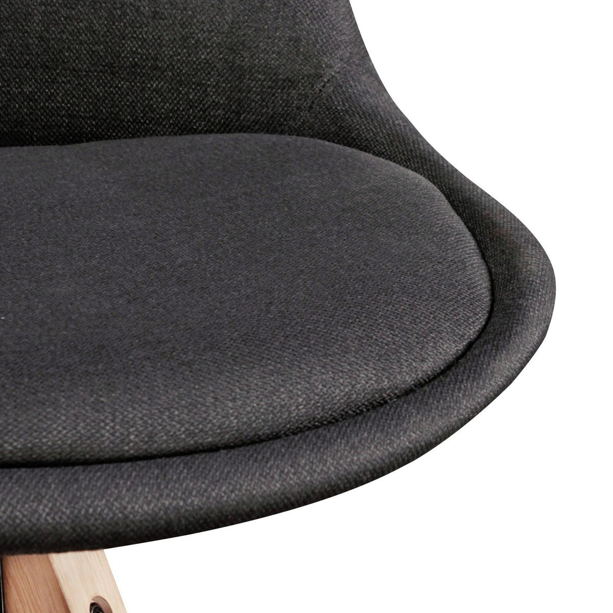 Stuhl 2er-Set grau natur Stoff Echtholz B/H/T: ca. 49x87x52 cm 2er-Set - natur/grau (49,00/87,00/52,00cm) - Wohnling