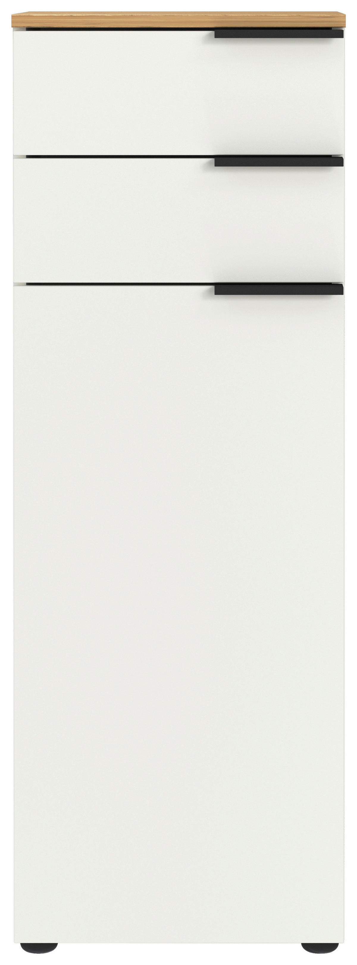 Schrank 6006-633 weiß Eiche Navarra Nachbildung B/H/T: ca. 39x111x34 cm 6006-633 - Eiche/weiß (39,00/111,00/34,00cm) - Germania