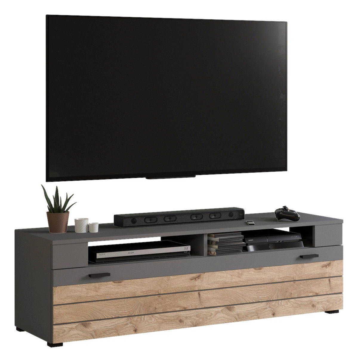 Lowboard Freno B/H/T: ca. 140x43x40 cm Freno - Eiche/grau (140,00/43,00/40,00cm) - xonox.home