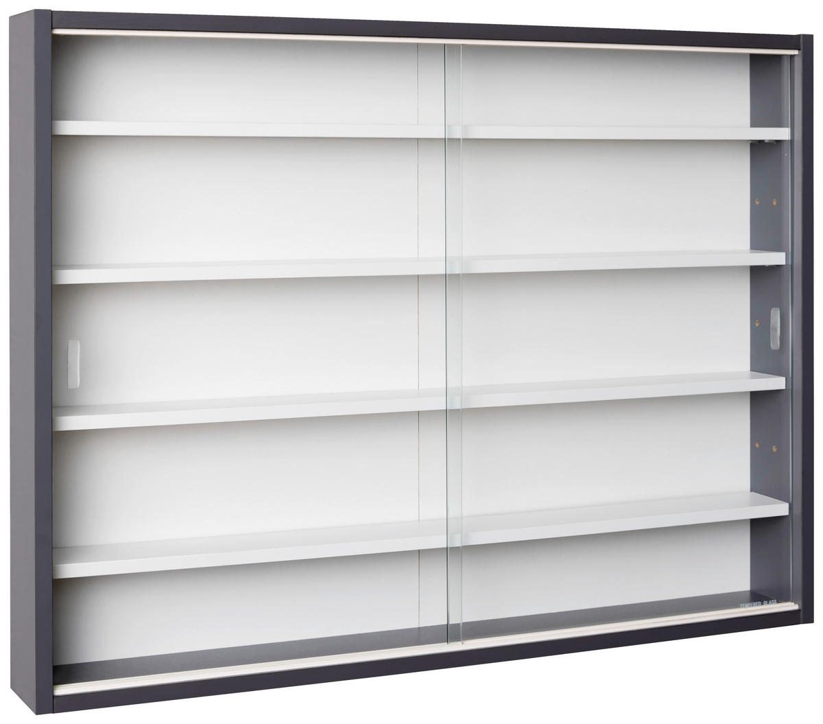 Sammelvitrine Collecty grau weiß B/H/T: ca. 80x9,5x60 cm Collecty - weiß/grau (80,00/9,50/60,00cm) - Inter Link