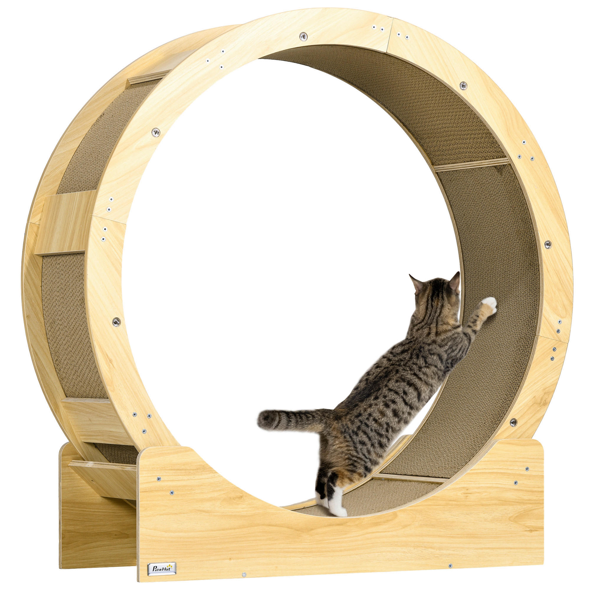 PawHut Katzenlaufrad Eiche Papier B/H/L: ca. 33,5x94x91 cm Katzenlaufrad - Eiche (91,00/33,50/94,00cm) - PawHut